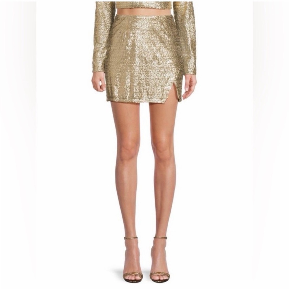 Walter Baker Gold Sequin Skirt